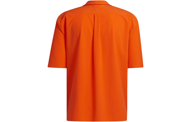 adidas x IVY PARK Crossover lapel Button Shoulder Drop Short Sleeve Shirt Orange HG5102