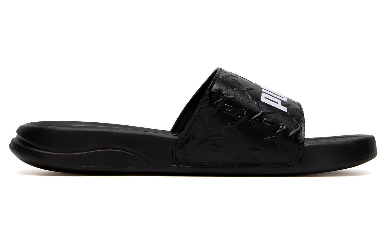 PUMA Popcat 20 Superlogo Slides 'Black White' 395420-01