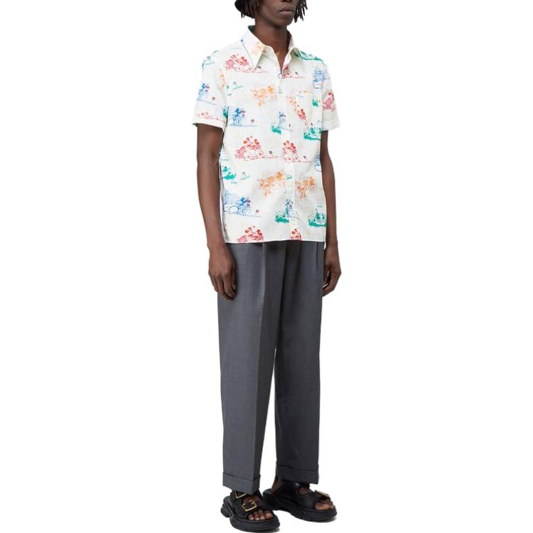 Gucci x Disney Mickey and Minnie Camp Collar Shirt 'White' 596906-ZADGQ-9701