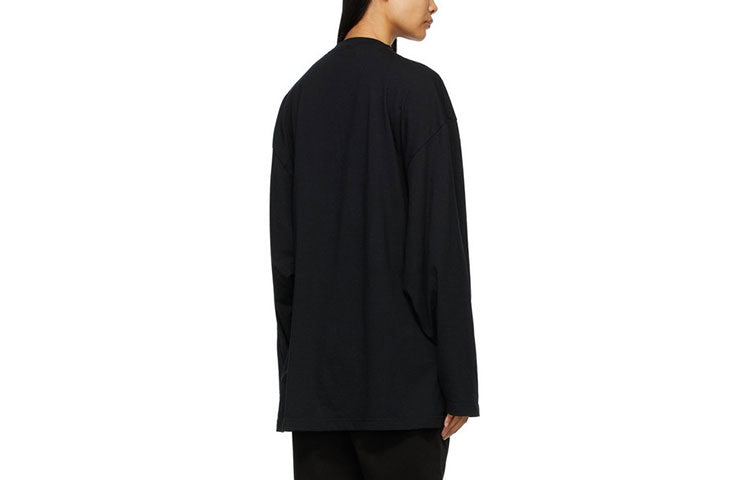Balenciaga Languages Logo Long Sleeve T-Shirt 'Black Multicolor' 641667TJVI32771