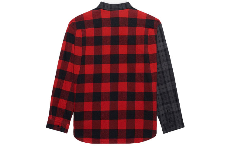 Balenciaga Patchwork Plaid Flannel Shirt 'Red Black' 647364TJM136167