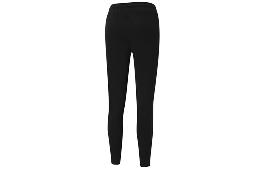 (WMNS) PUMA Style Cat Drawstring Casual Sports Knit Trousers Black 587165-01