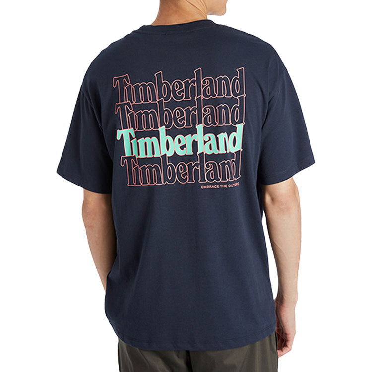 Men's Timberland SS20 Printing Round Neck Short Sleeve Blue A2B3R433