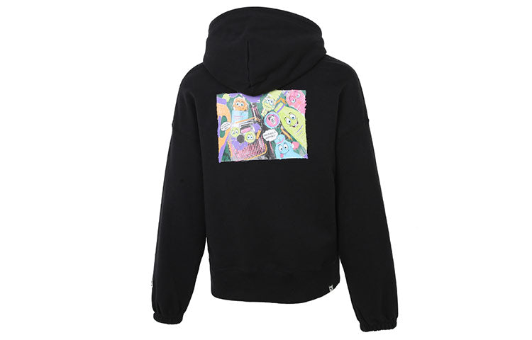 (WMNS) PUMA Downtown Printing Logo Hoodie Black 533049-51
