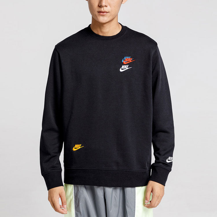 Nike Embroidered Round Neck Pullover Sweaters Autumn 'Black' DJ6915-010