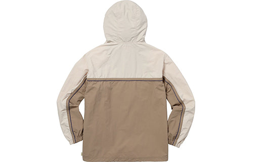 سترة تبادل بغطاء رأس من Supreme SS18 Split Anorak بلون بني فاتح وألوان متعددة للجنسين من الكاكي SUP-SS18-580