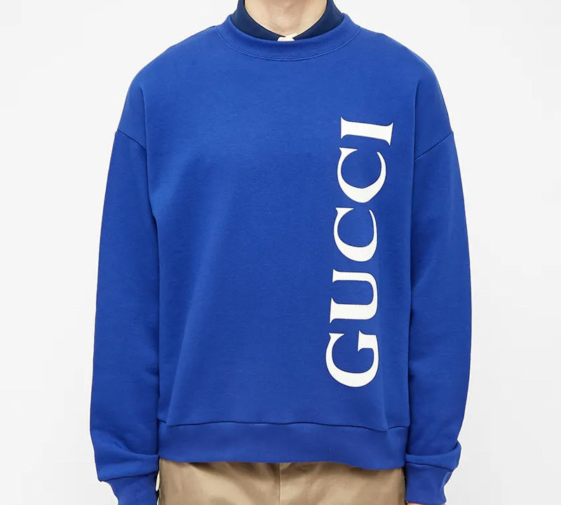 Gucci Large Logo Round Neck Sports Royal blue 599345-XJB1C-4118
