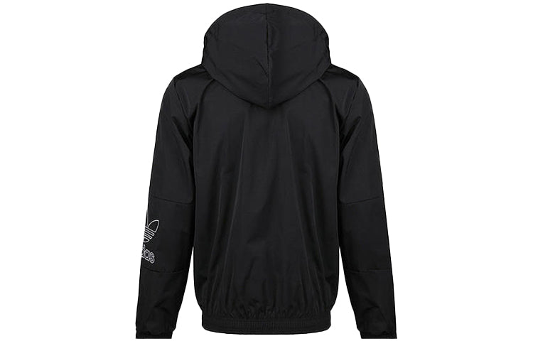 adidas originals Casual Zipper Hooded Jacket Black EB4086