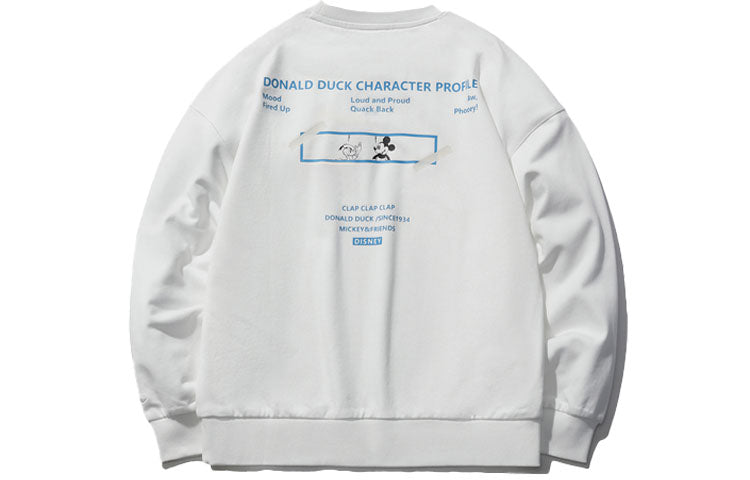 Li-Ning x Disney Crossover Sports Fashion Series Casual Loose Round Neck Pullover Hoodie White AWDR606-2