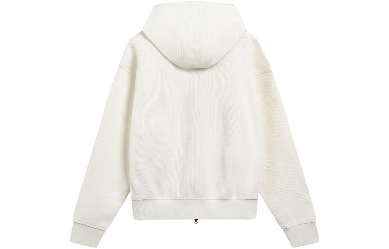 (WMNS) Li-Ning Basic Logo Hooded Jacket 'Beige' AWDT022-1