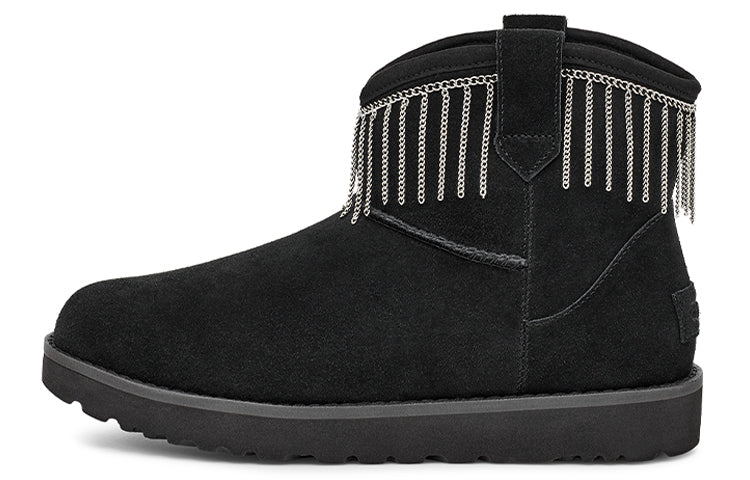 (WMNS) UGG Classic Mini Fringe 'Black' 1127454-BLK