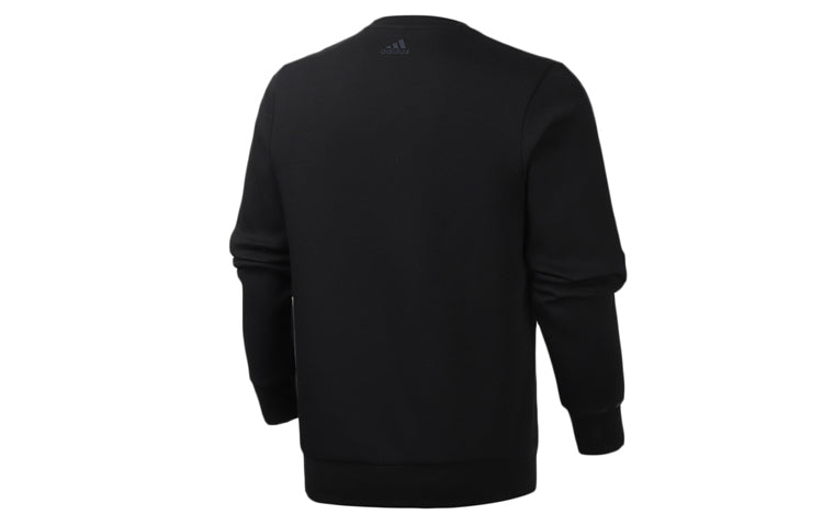 adidas logo Printing Sports Round Neck Pullover Black FM9377