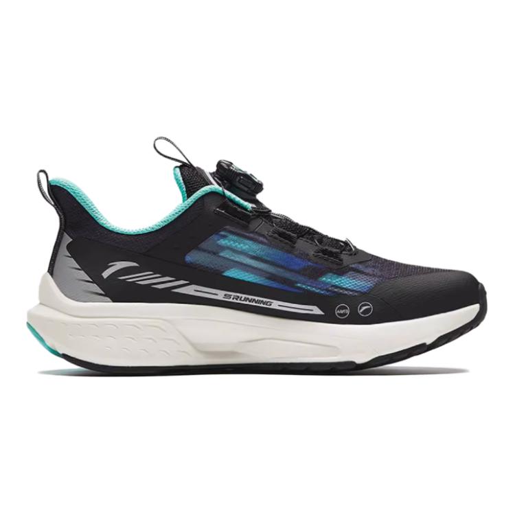 (GS) ANTA Running Series Sneakers 'Black Silver Teal' 312425513-4