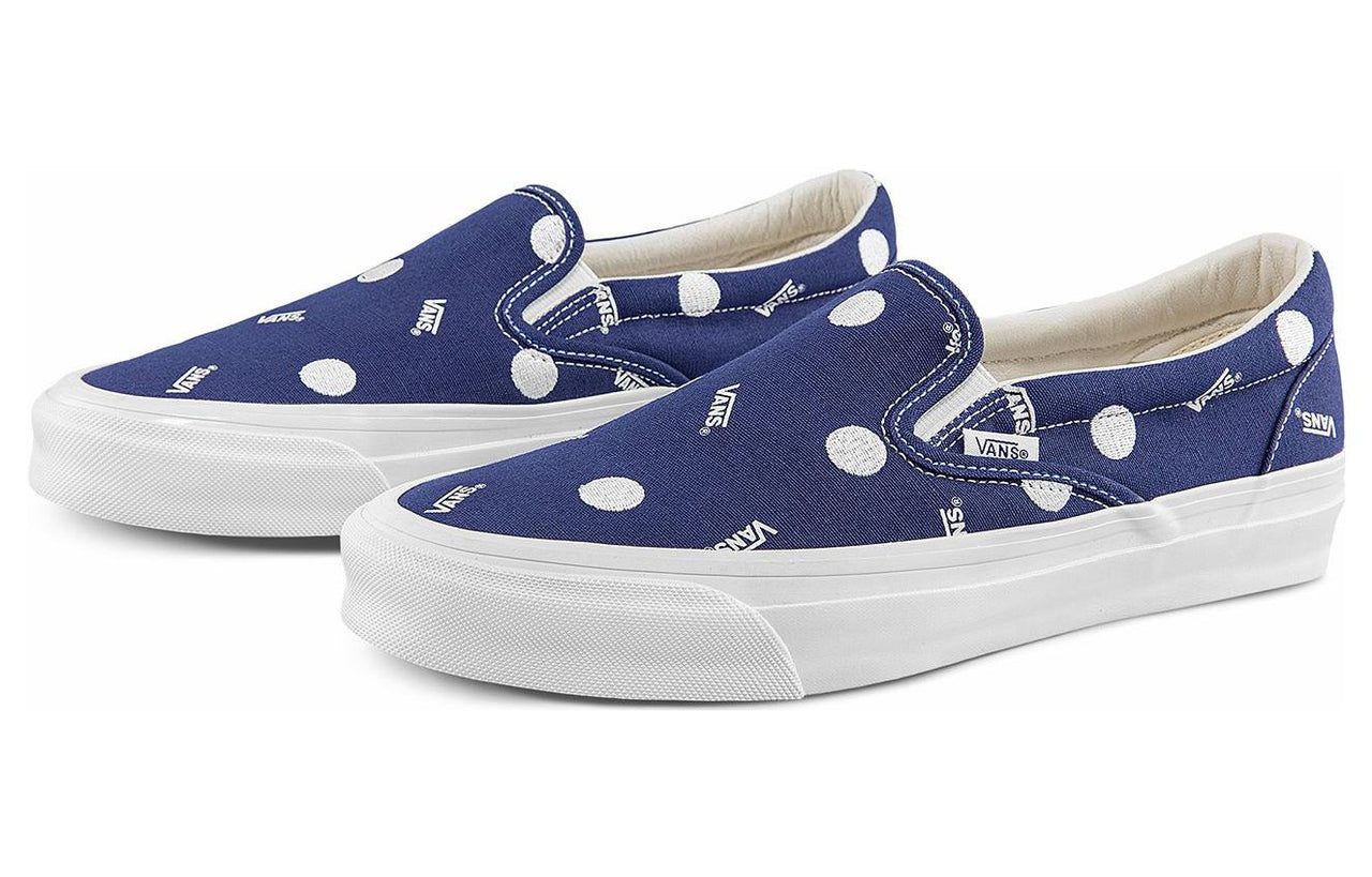 Vans OG Classic Slip-on LX Low Top Casual Skateboarding Shoes Unisex White Blue VN0A45JK84A