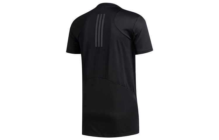 adidas Solid Color Training Sports Short Sleeve Black GL7305