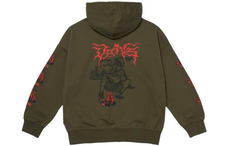 Vans x Okeh Fire Record Hoodie 'Olive Green' VN000FU5KCZ