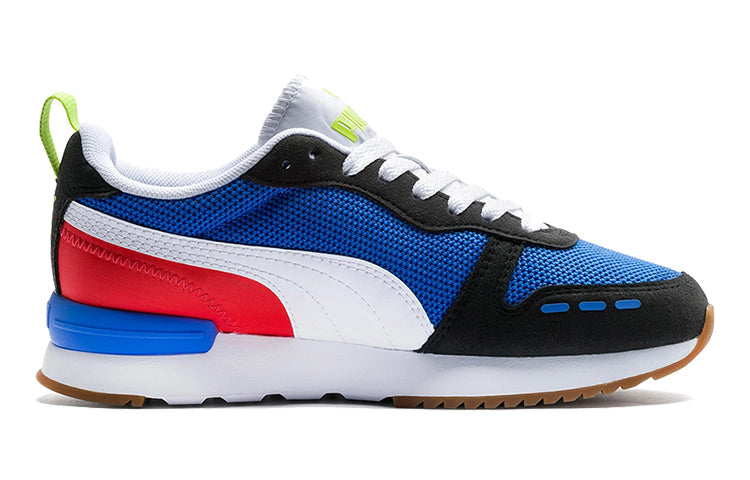 (GS) PUMA R78 Low Top Running Shoes Black/White/Blue 373616-03