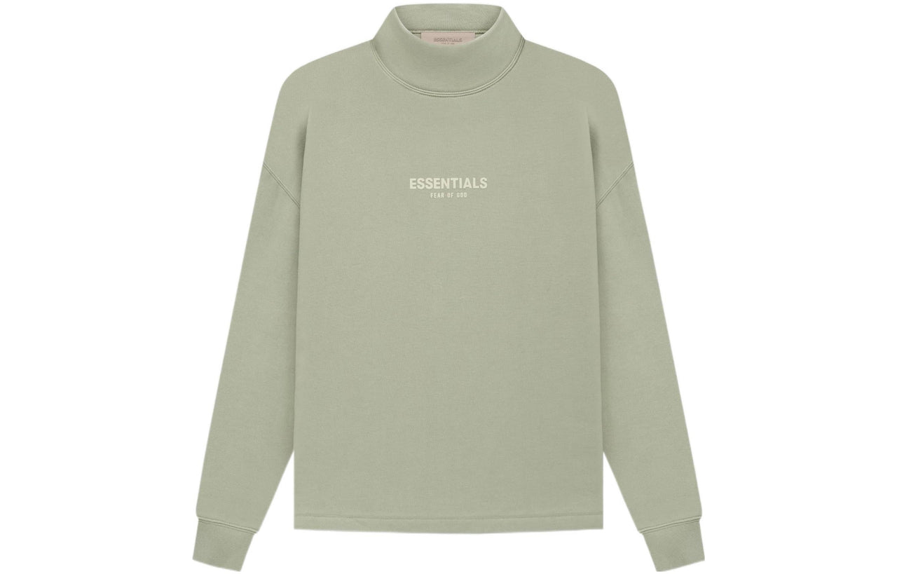 Fear of God Essentials SS22 Relaxed Mockneck Seafoam Logo FOG-SS22-155