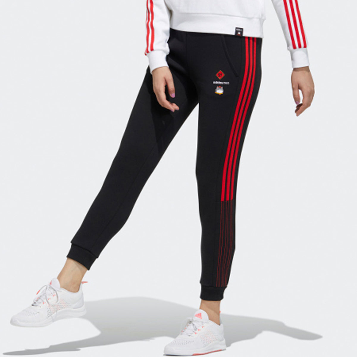 (WMNS) adidas Neo x CNY WW Track Pants 'Black Red' GP5750