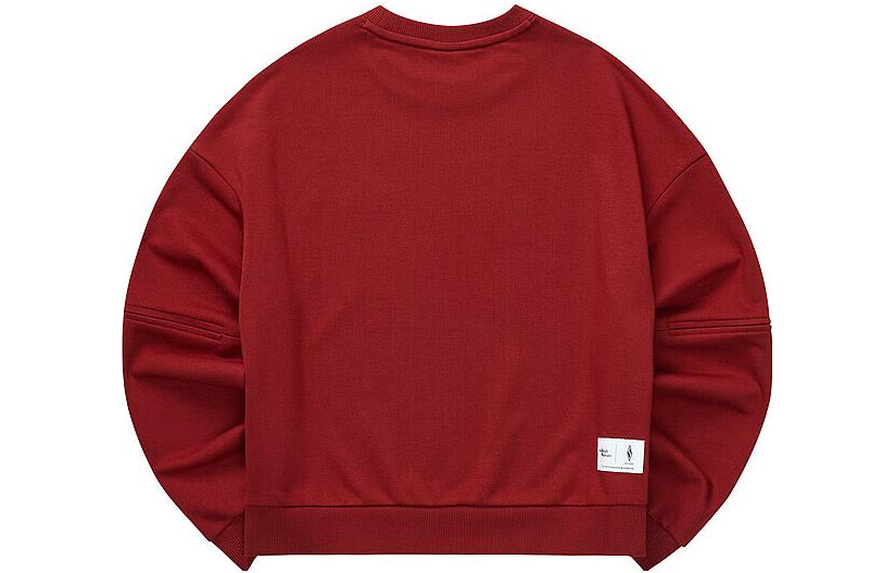 (WMNS) Skechers Solid Color Loose Round Neck Pullover Sweatshirt 'Burgundy' L322W086-02LD