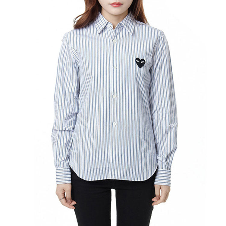 (WMNS) COMME des GARCONS PLAY Striped Shirt Black Emblem 'Blue' AZ-B005-051-1