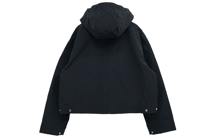 Men's Nike x MMW Crossover Solid Color Short Hooded Jacket Autumn Black DD9430-010