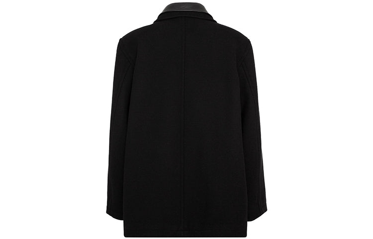 Balenciaga Double Collar Wool-Blend Coat 'Black' 626314TIU071000