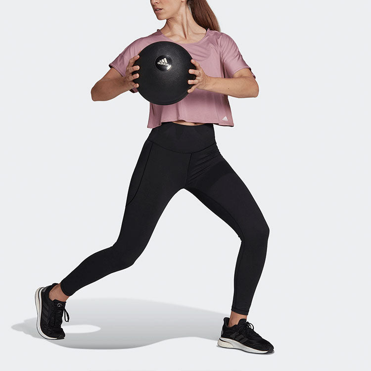 (WMNS) adidas Solid Color Sports Gym Short Sleeve Purple Pink HD9559