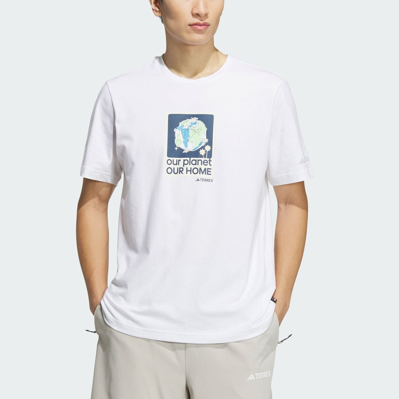 adidas Polygiene T-Shirt Asia Sizing 'White Teal' IW7644