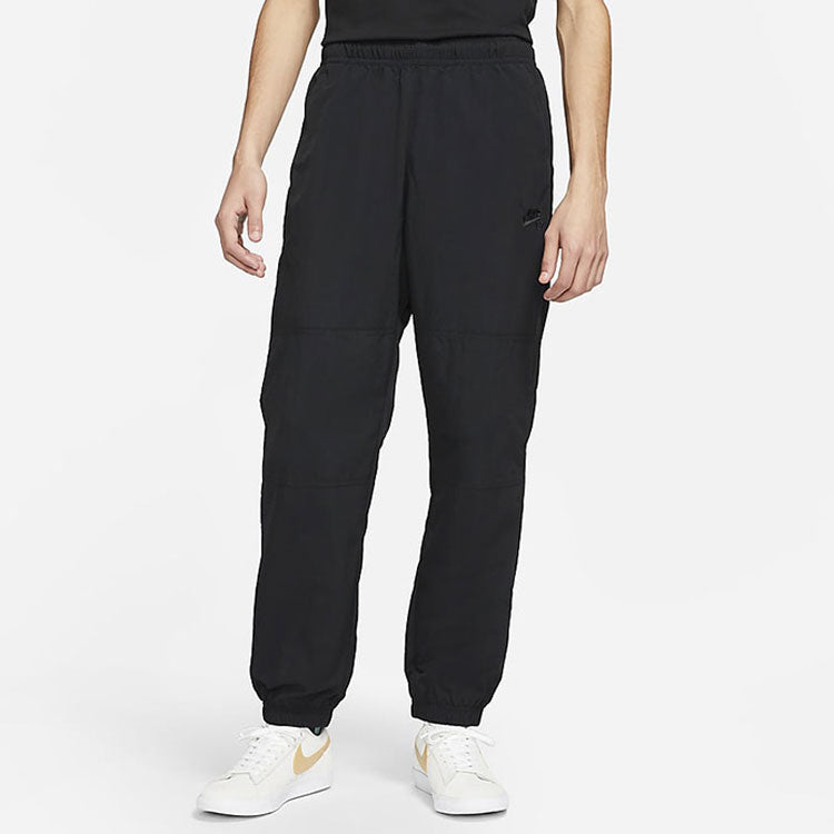 Men's Nike Solid Color Woven Breathable Skateboard Sports Pants/Trousers/Joggers Black CW7716-010