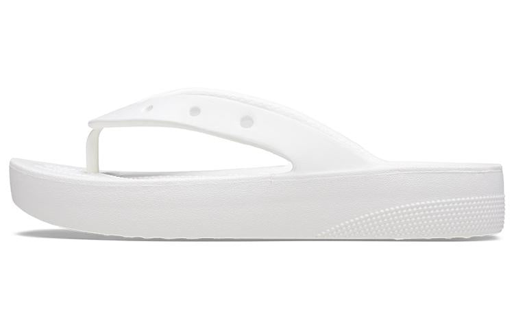 (WMNS) Crocs Classic Platform Flip Flop 'White' 207714-100