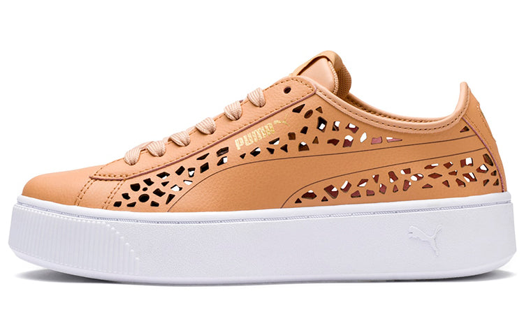 (WMNS) PUMA Vikky Stacked Laser Cut SoftFoam Sneakers Brown 369378-03