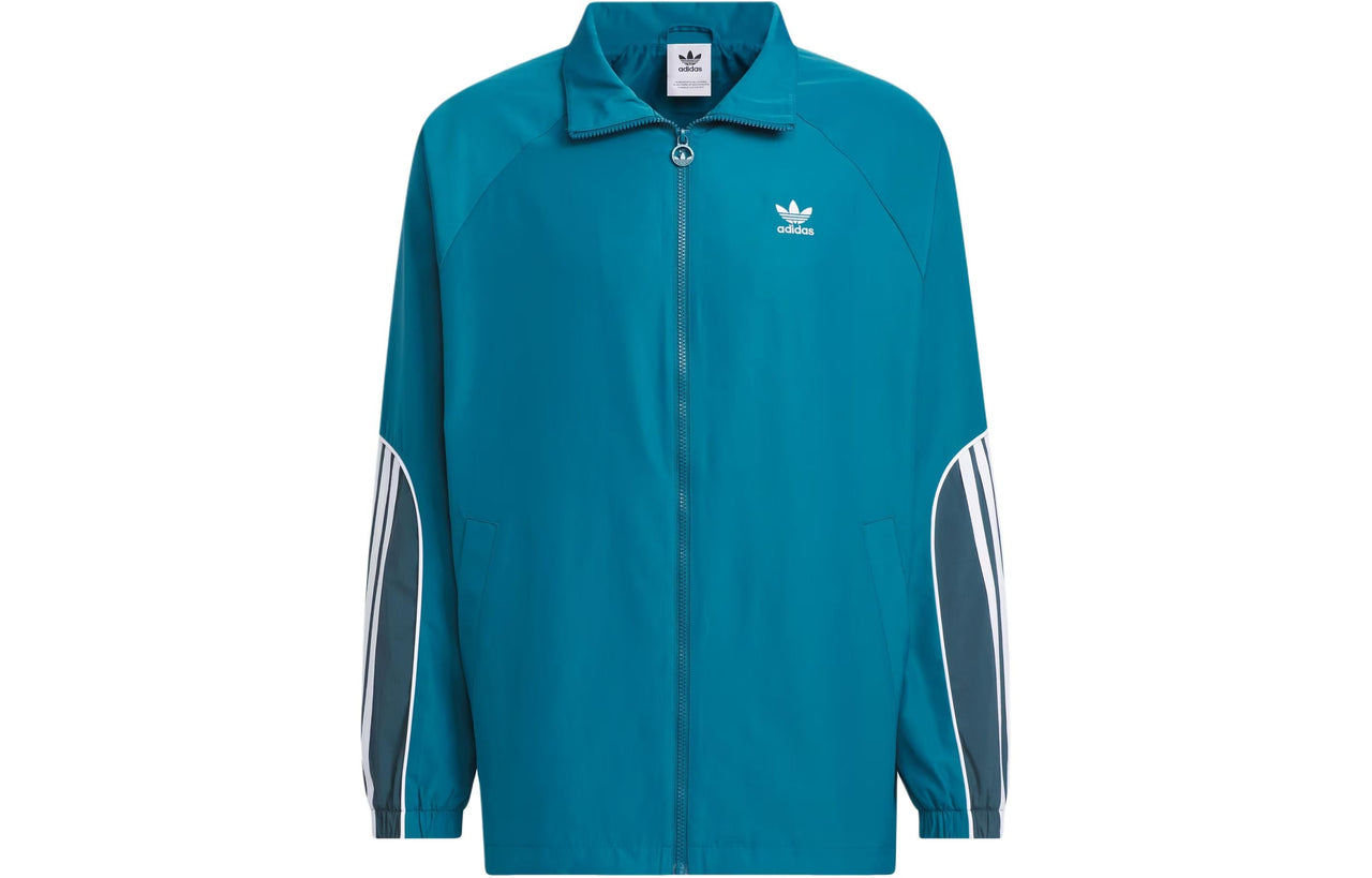 adidas Originals 3-Stripes Coach Jacket Asia Sizing 'Blue' JE3492