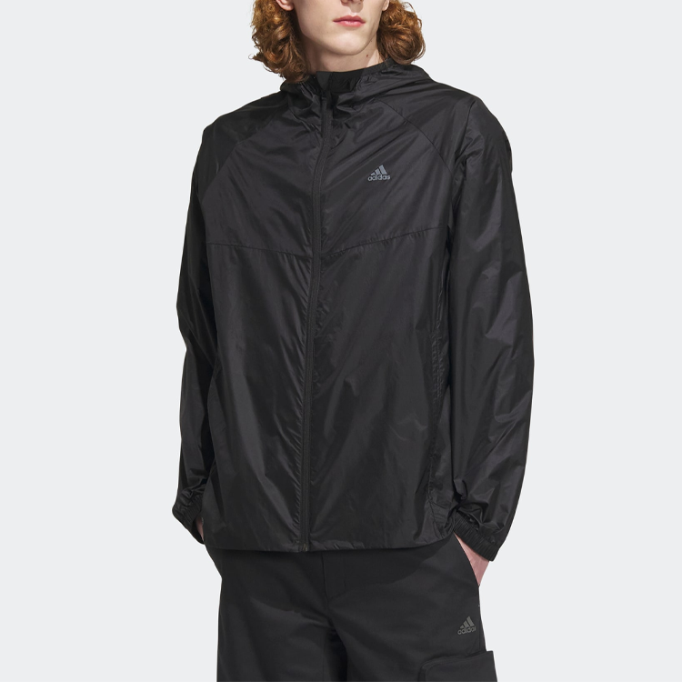 adidas LW UPF Windbreaker Jackets 'Black' IA1783