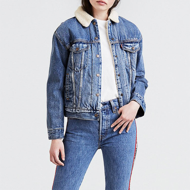Levis Imitation Lamb Wool Denim Jacket Blue 36137-0005