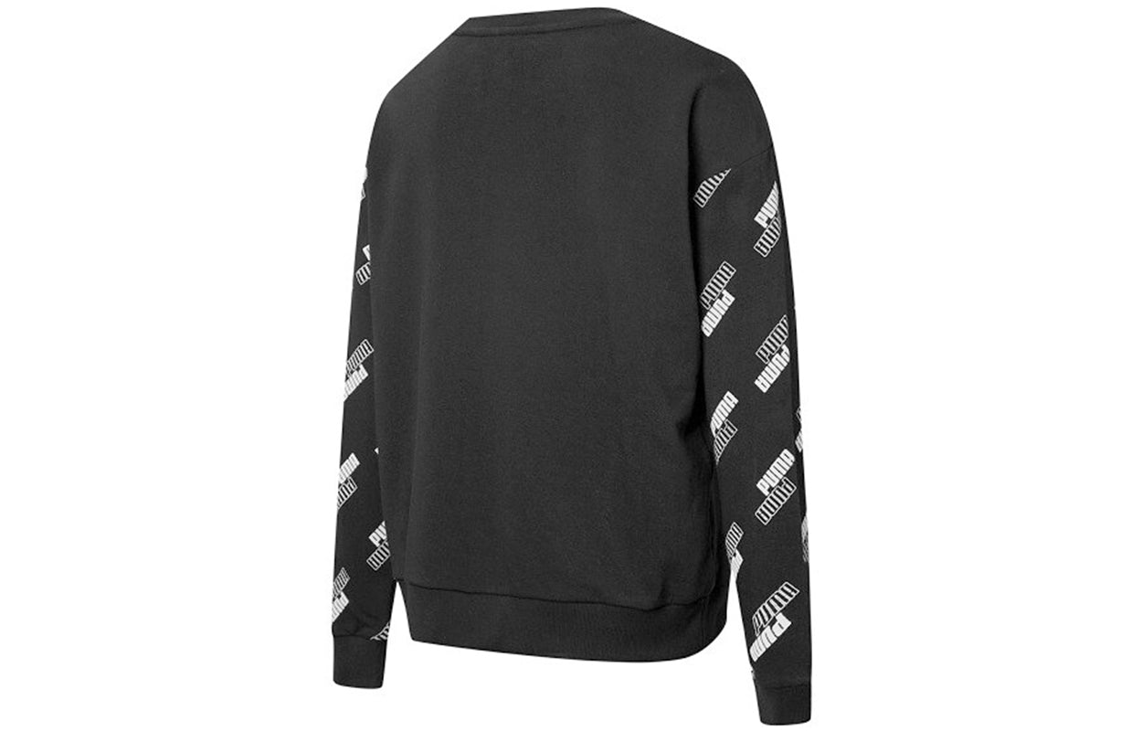 (WMNS) PUMA Power Aop Crew Sweater 'Black' 847695-01
