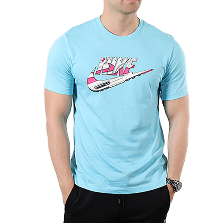 Nike Logo Big Logo Sports Short Sleeve Blue BQ0703-486