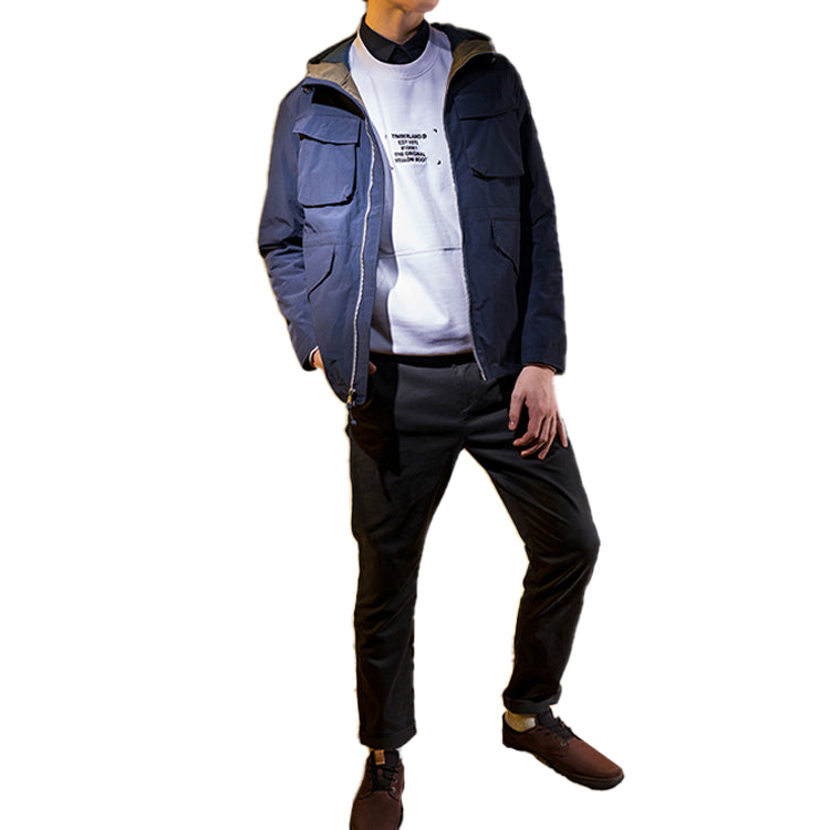Men's Timberland Casual hooded Jacket Blue A2EJW-433
