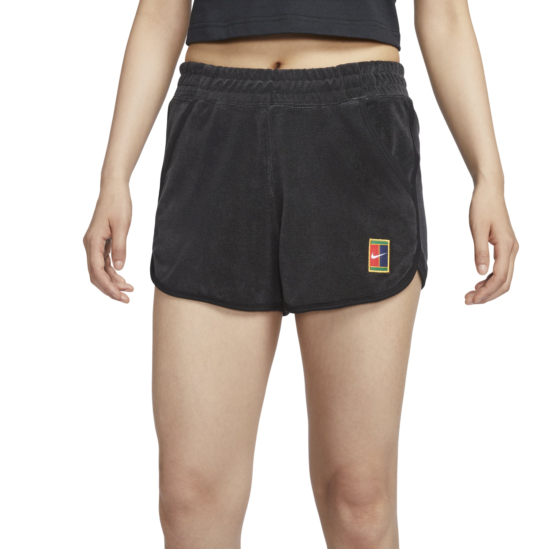 (WMNS) NikeCourt Heritage Mid-Rise French Terry Tennis Shorts Asia Sizing 'Black' FQ2283-010