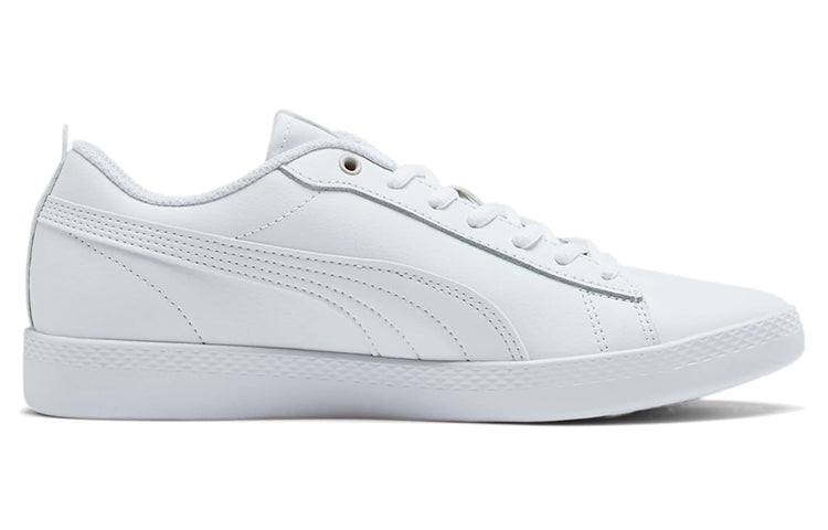 (WMNS) PUMA Smash v2 Leather 'Triple White' 365208-04