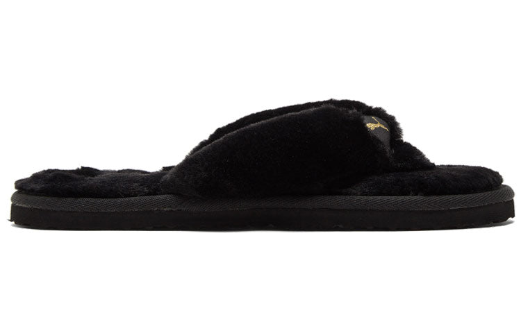 (WMNS) PUMA Fluff Flip Slide 'Black Team Gold' 384938-01