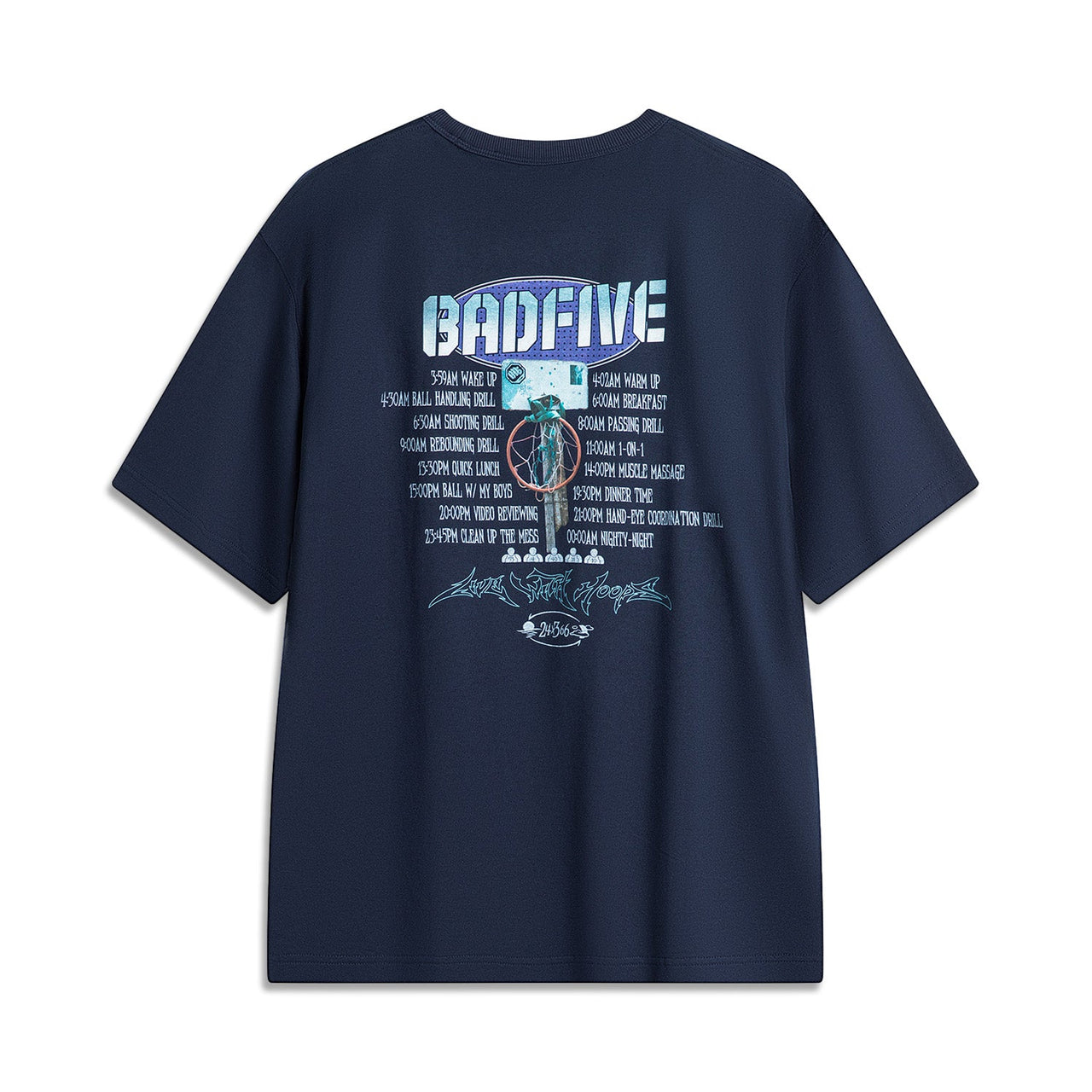 Li-Ning BadFive Hoops Graphic T-shirt 'Navy' AHSU149-6