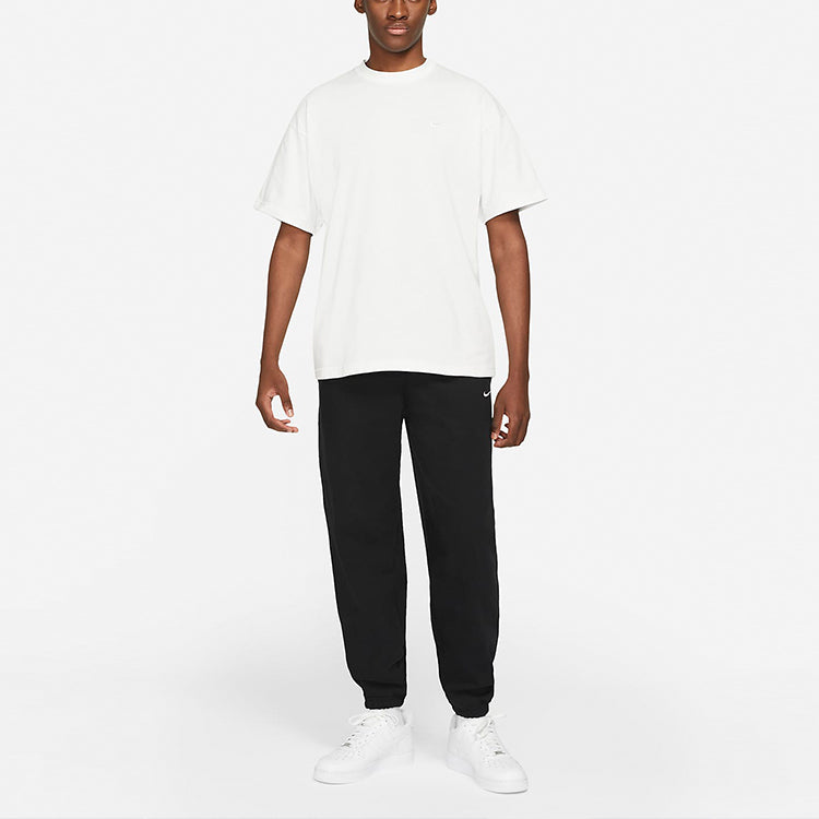 Nike Solo Swoosh Mens T-Shirt Printing Logo Solid Color Round Neck Short Sleeve White CV0559-121