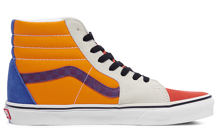 Vans SK8-HI Retro High Top Casual Skate Shoes Unisex Yellow Purple Splicing 'Yellow Purple Blue' VN0A4BV616V