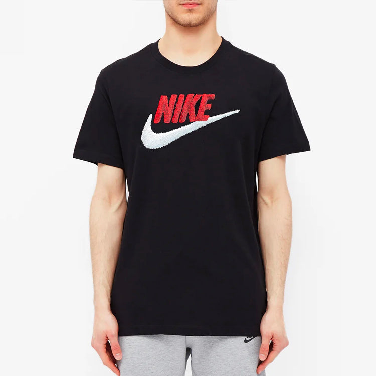 Nike Futura Logo Round Neck Sports Short Sleeve Black AR4993-013