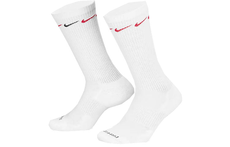 Nike Printing Logo Athleisure Casual Sports Socks 3 Pairs White DH3822-902