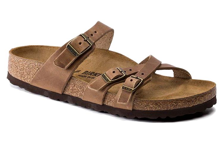 Birkenstock Franca Oiled Leather Narrow Fit Sandals 'Tobacco Brown' 1015931