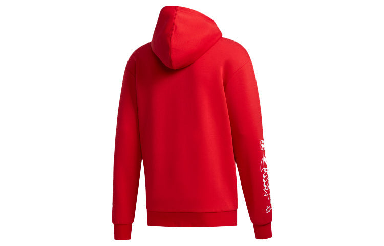 adidas neo M Art Hdy limited Contrasting Colors Printing Pullover Red GF7105