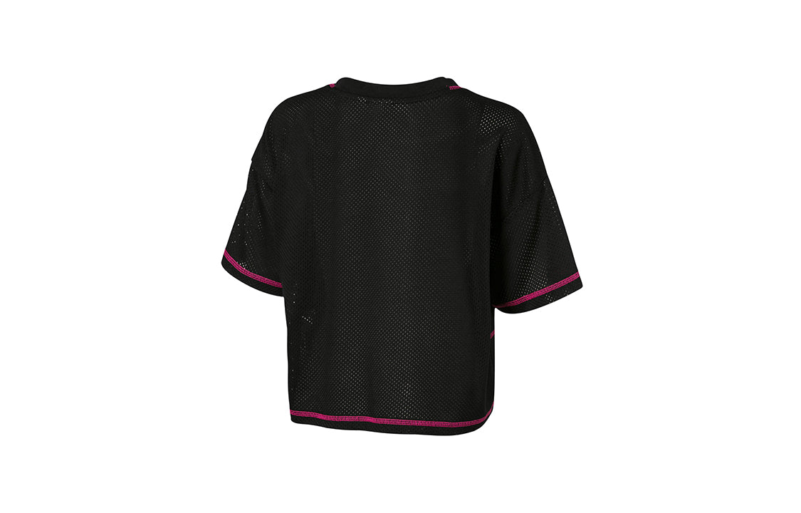 (WMNS) PUMA Alphabet Logo Printing Mesh Training Short Sleeve Black 844066-01