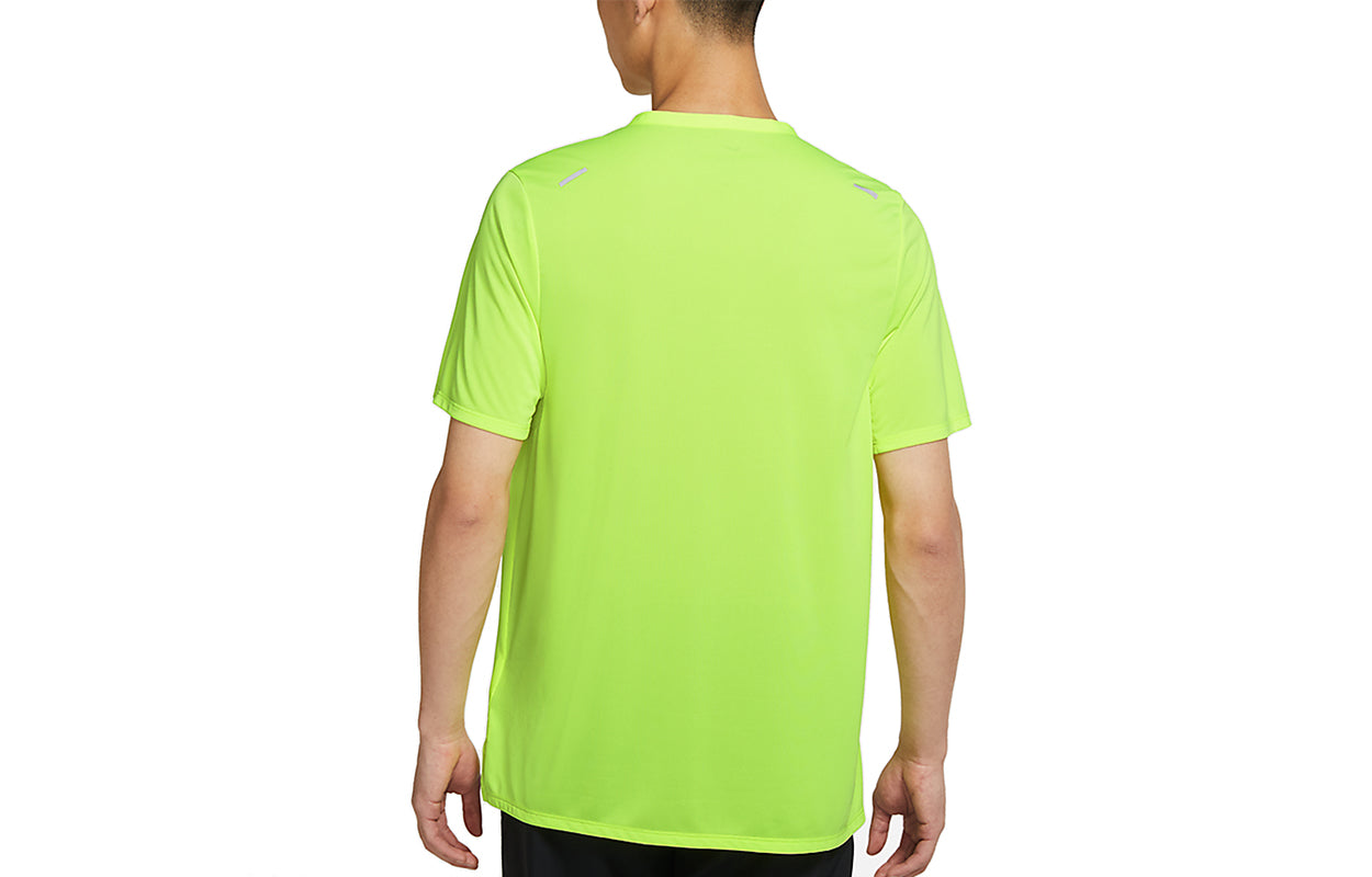 Nike Dri-fit Rise 365 Running Breathable Quick Dry Casual Sports Short Sleeve Fluorescence Yellow CZ9185-702
